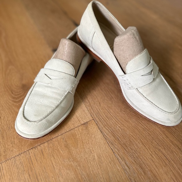 J. McLaughlin Cream Leather Loafers for Women - Picture 2 of 7